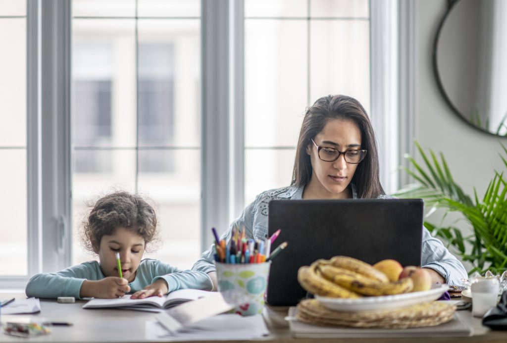 Mother trying to achieve a healthy work-life balance